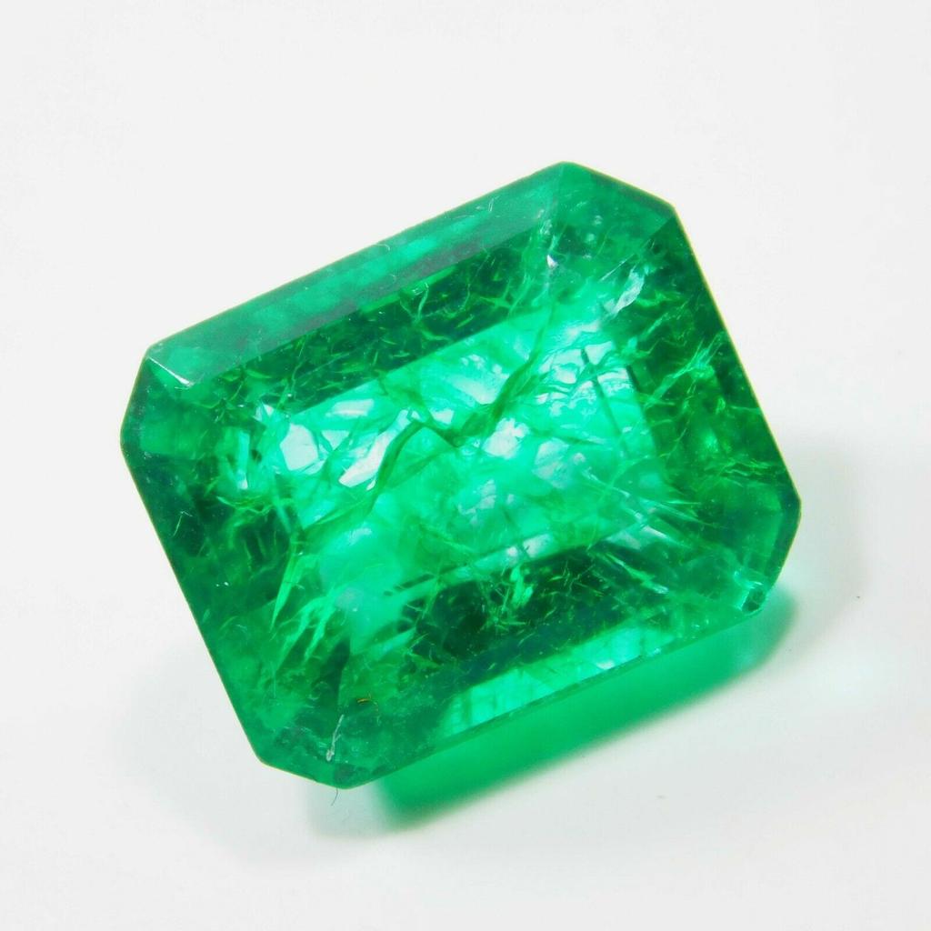 Emerald Cut CERTIFIED Natural 8 Carat Muzo Colombian Emerald Loose Gemstone MQ-E77
