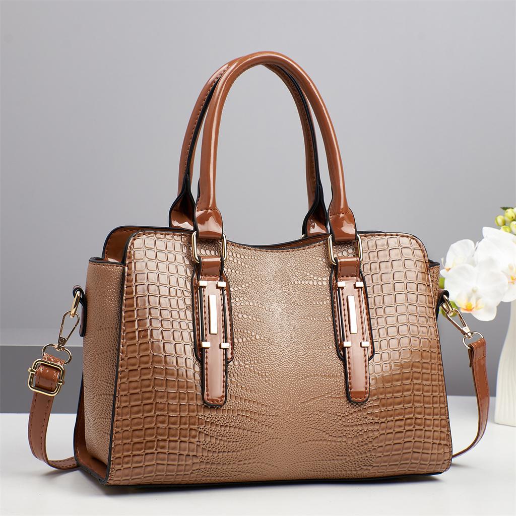 Neue Mode Splicing Große Kapazität Schultertasche Krokodilmuster Geprägt Trend All Matching Handtasche Leichte Luxus Damen Tasche