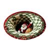 Christmas Santa Gnome Quilted Round Mat Festive Area Rug Non-Slip Backing Door Mat Living Room Bathroom Kitchen Absorbent Mat