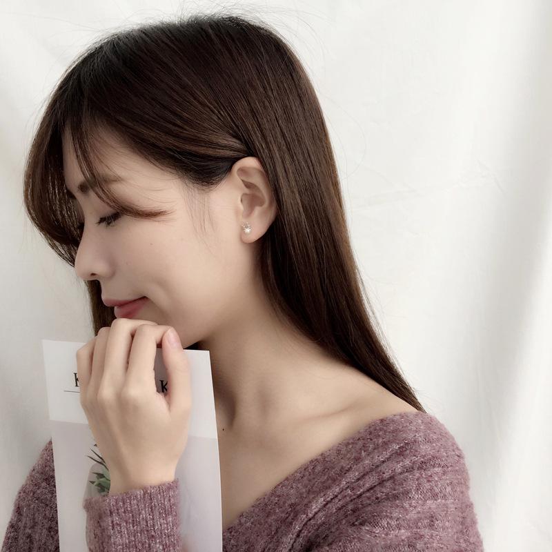 Korean Style Reindeer Antler Pearl Stud Earrings for Women - Simple Christmas Animal Jewelry