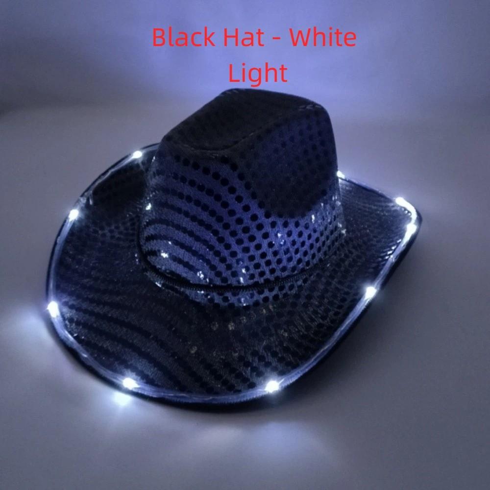 Pearlescent Finish LED Cowboy Hat Luminous Design Glowing Hat Cowgirl Hat  Carnival Party