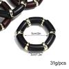Vintage Acrylic Bamboo Tube Elastic Bracelets Bangles for Women Matte Black Resin Bend Pipe Beaded Bracelet Trendy Jewelry Gifts