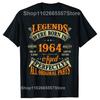 Funny 60th Birthday T Shirts Legends Were Born in 1964 Summer Graphic Cotton Vintage 60 Years Old Short Sleeve T-shirt Men