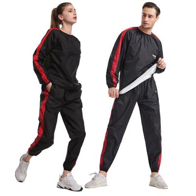DNRZY F.I.T Sauna Suit for Women, Weight Loss, Gym Workout, Sauna Jacket and Pants Sweatsuit (A2 - Red and Black, Unisex, X-Large)