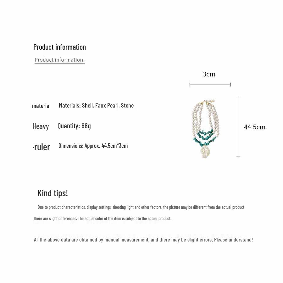 Turquoise Shell Beach Style Luxury Clavicle Necklace for Women