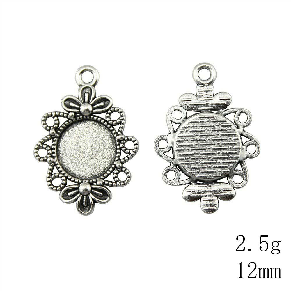 Valentine's Day Accessories For Making Jewelry Fit Round 12mm Glass Cabochon Base Setting Tray Accessories Parts Women's Clothing Bag Accessories