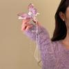Mesh Tassel Duckbill Clip Imitation Pearl Butterfly Hair Clip Fresh Butterfly Hairpin  Girl
