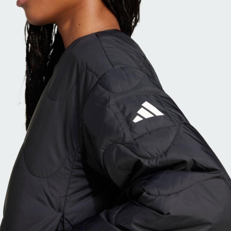 Adidas Fashionable Simple Warm Loose Cotton Jacket Women Outerwear Black JJ1194