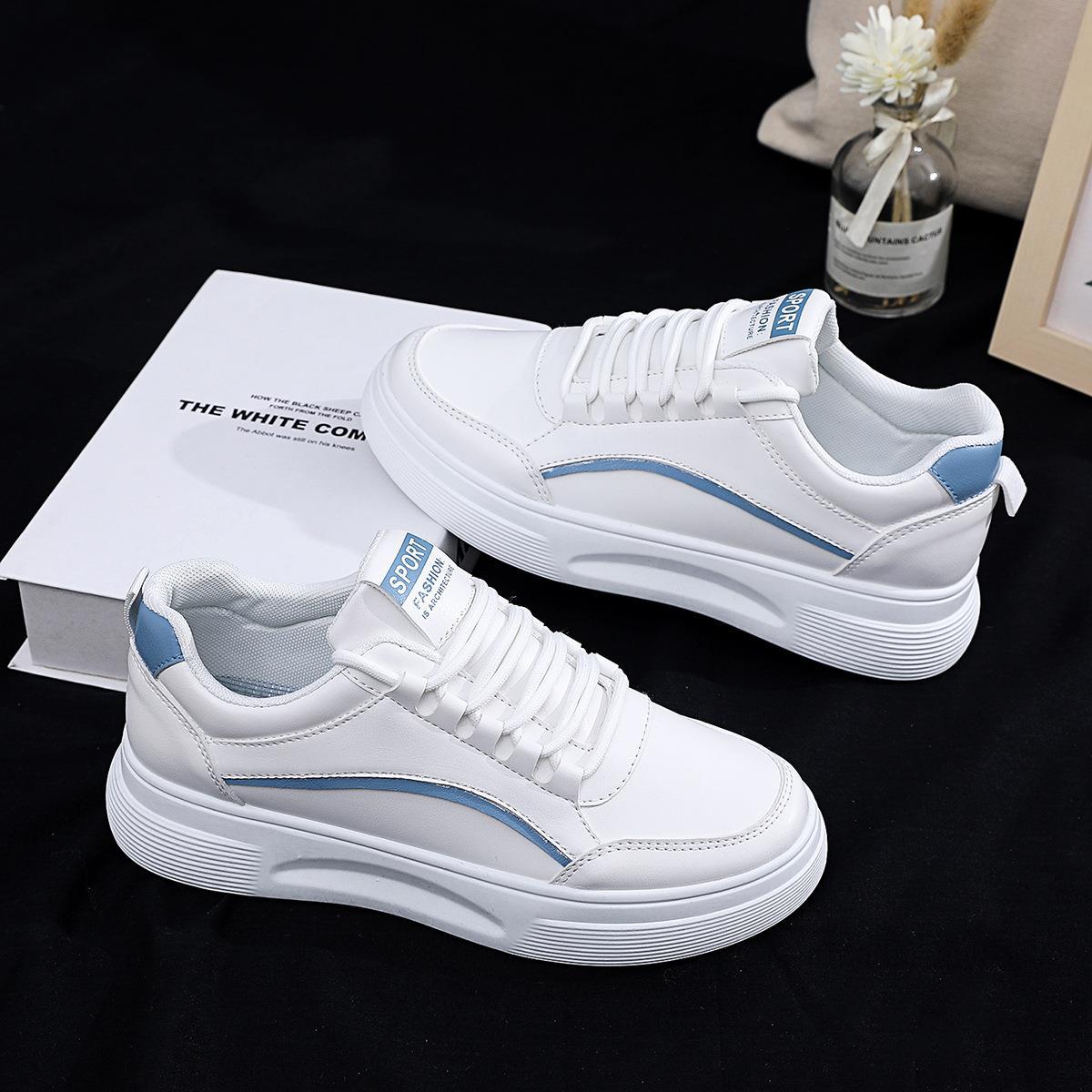 

Little White Shoes Women s Summer 2025 Spring New Versatile Explosive Student Sports Flat Bottom Casual Thick Bottom Height Increasing Board Shoes 35