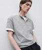 DRAW FIT Layered Roll-Up Henley Neck T-Shirt [M.Grey]