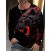 Tiger Graphic Men's Long Sleeve T-shirt for Men Clothing Casual Top Tee Shirt Fashion Animal 3D Full Printing Tshirt