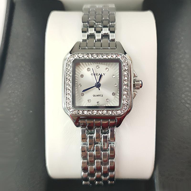 Trendy Women's Square Quartz Watch with Roman Numerals