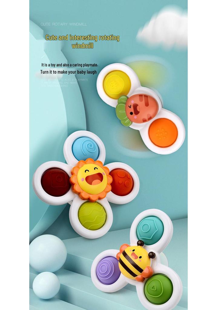 Suction Cup Fidget Spinner Teether for Infants - Early Learning Toy