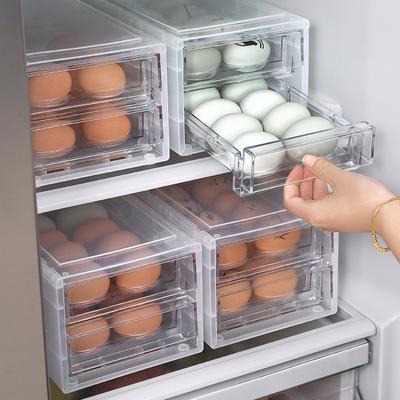 Thickened Drawer-type Egg Box Plastic Transparent Egg Storage Box Refrigerator Storage Preservation Doggle Layered Finishing Box