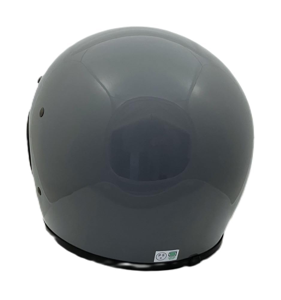 SUNUP Full Face Motorcycle Helmet PILOT Size L SM-001 (59-60cm) (Gloss Gray)