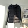 Womens Short Puffer Coat With Stand Collar 90% White Duck Down Fill Loose Fit Warm Winter Jacket Daily Wear