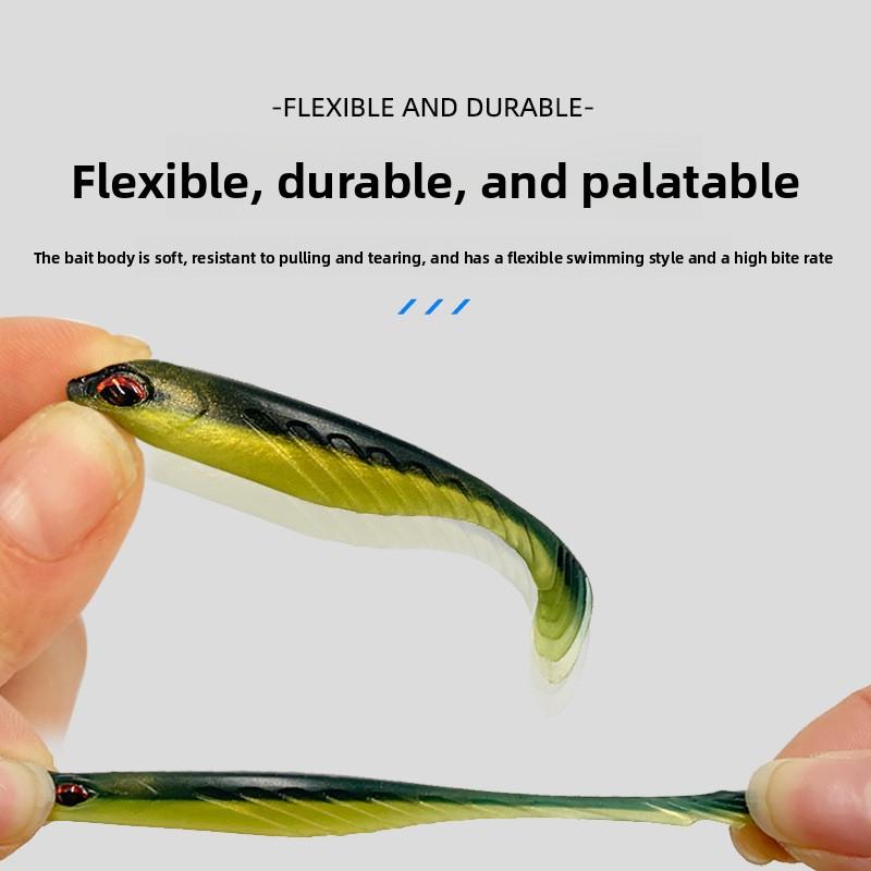 Luya Bait Artificial Soft Bait Fish T-Tail 3D Fish-Eye Lead Hook Crank Hook Light Seawater Pop Bass