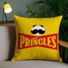 Classic P-Pringles Cushion Cover Plush Fabric Soft Double-Sided Printed Sofa Pillow Case Colorfast Home Decor Gift