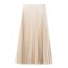 Spring 2025 Women's Slimming High-Waisted Silk Satin Pleated Midi Skirt
