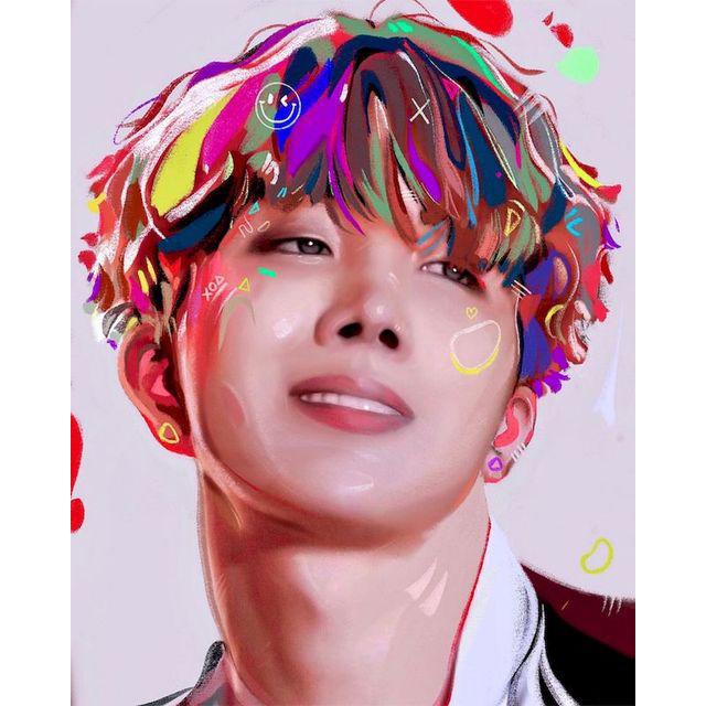 Buy 40x50cm Coloring By Number Poppy Korean Stars Portrait Kits DIY Handpainted Painting By