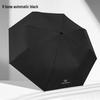 24-Rib Automatic Folding Umbrella: Men's Sun & Rain Protection with High-End Feel In Black