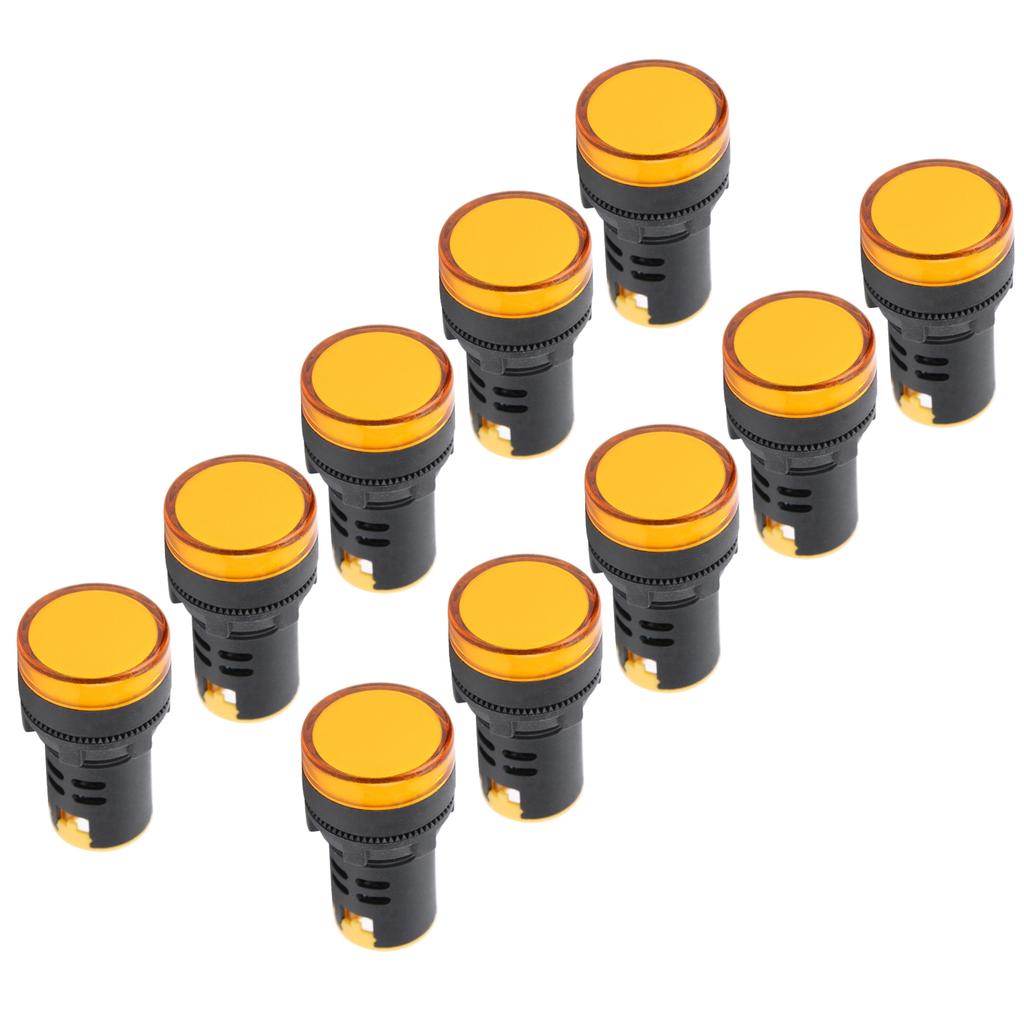 10PCS AD16‑22DS Yellow LED Indicator High Brightness LED Signal Lamp Light for Signal IndicationAC DC24V