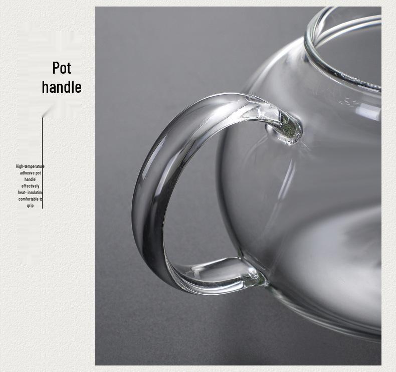 High-Temperature Resistant Glass Fiber Leak-Proof Tea Set: Thickened Borosilicate Glass Gongfu Teapot & Cups