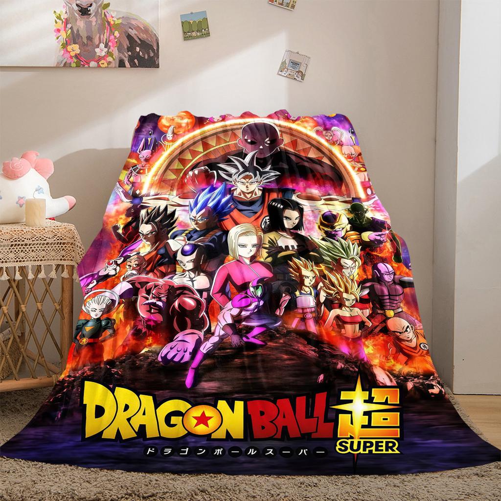 1 Stück Dragon Ball Super Aufdruck Flanelldecke, Hohe Qualität für alle Jahreszeiten, Heimdekoration, Wärme und Komfort, Perfekt für Weihnachtsgeschenke