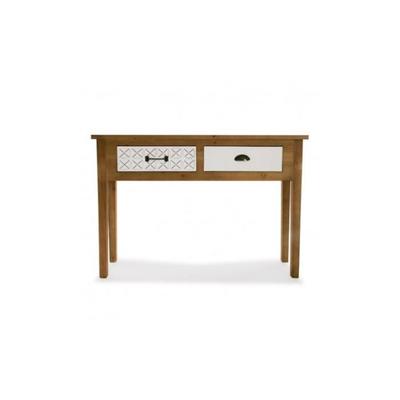 Narrow Entrance Furniture for the Entrance or Hallway Selma - Console with 2 Wooden Drawers - Brown - VERSA