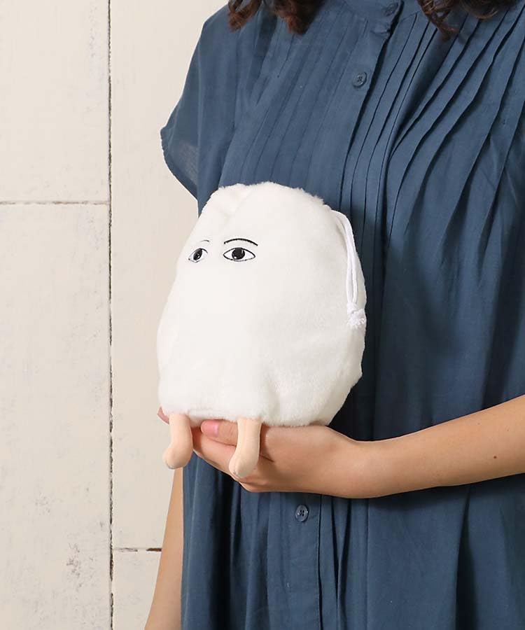 Bleu Bleuet Medjed Plush Drawstring Bag