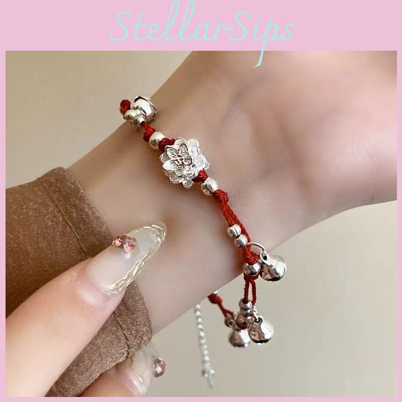 Retro Lotus Bell Bracelet Handwoven For Women And Men Artistic Jewelry