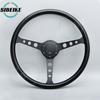 JDM 15inch 380mm Classic PU Steering Wheel Universal Black Racing Sports Steering Wheel
