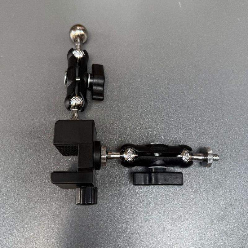 Adjustable Camera Mounting Clip Double 1/4 Thread Holes For Table Tube Fitting 17mm To 45mm Diameter Objects