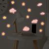 Pink and Dreamy Luminous Star and Cloud Wall Stickers, Children's Room Wall Decoration Stickers