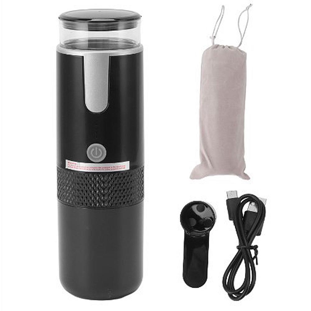 Portable Electric Espresso Machine With Coffee Spoon, Rechargeable 160ml Coffee Maker With Storage Bag Bright Black#0