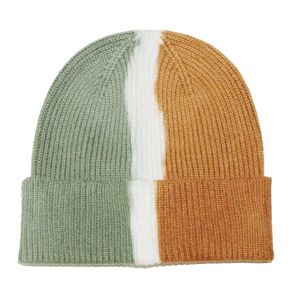 Temu winter hat children's splicing tie-dye wool hat outdoor casual versatile knitted hat 2025