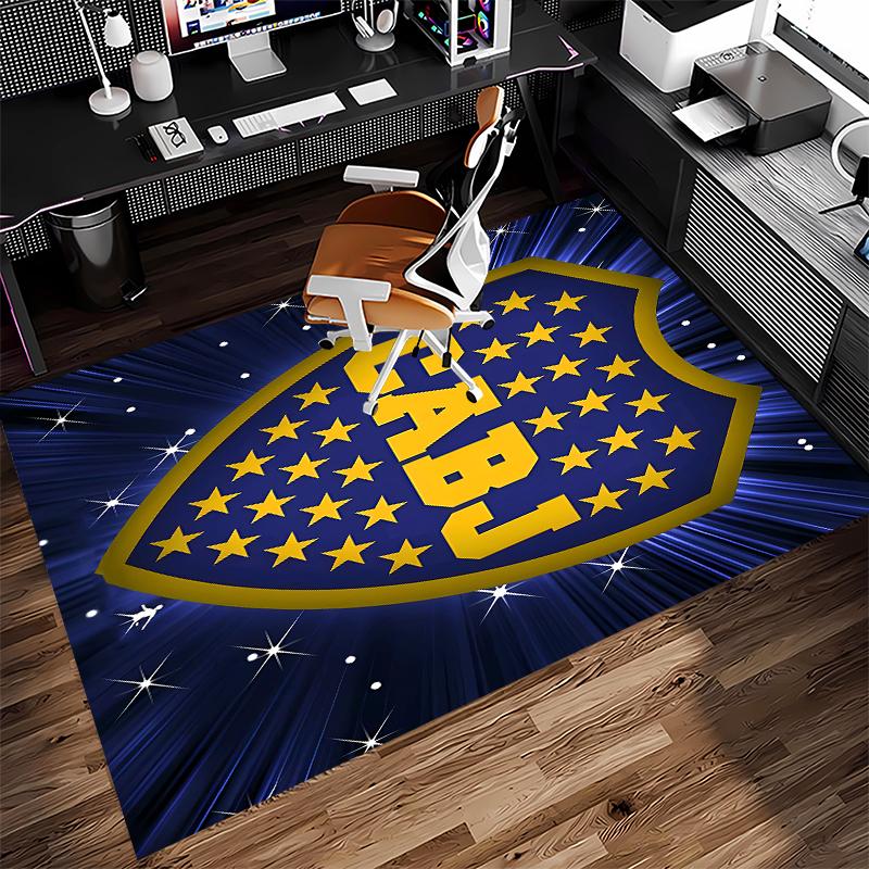 1pc Club Atlético Boca Juniors Print Area Rug - Soft,Washable Non-Slip Indoor Mat for Office Chairs,Living Room,Home Office Decorative Rug