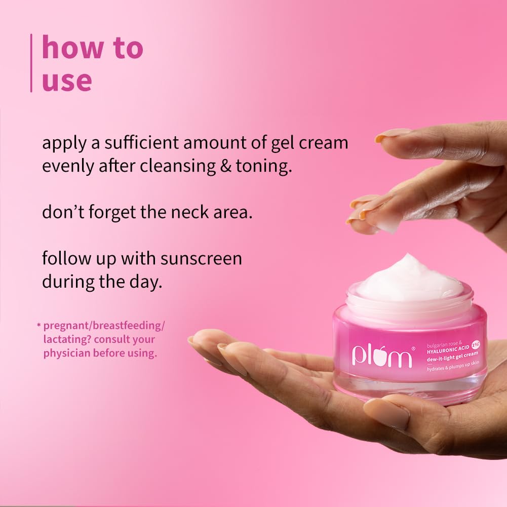 Plum Hyaluronic Acid Dew It Light Gel Moisturizer 120H Hydration Oil Free Daily Face Cream For All Skin Types 50 g