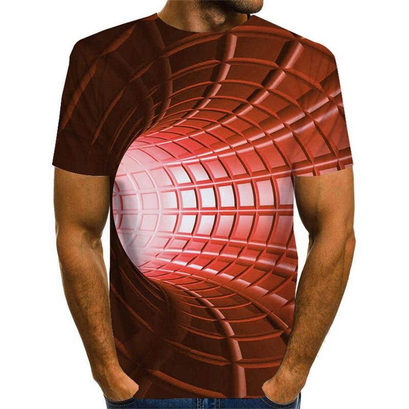Funny Illusion Graphic T Shirt for Men 3D Printed Art Optical T-shirt ropa y2k Tops Harajuku Fashion Street