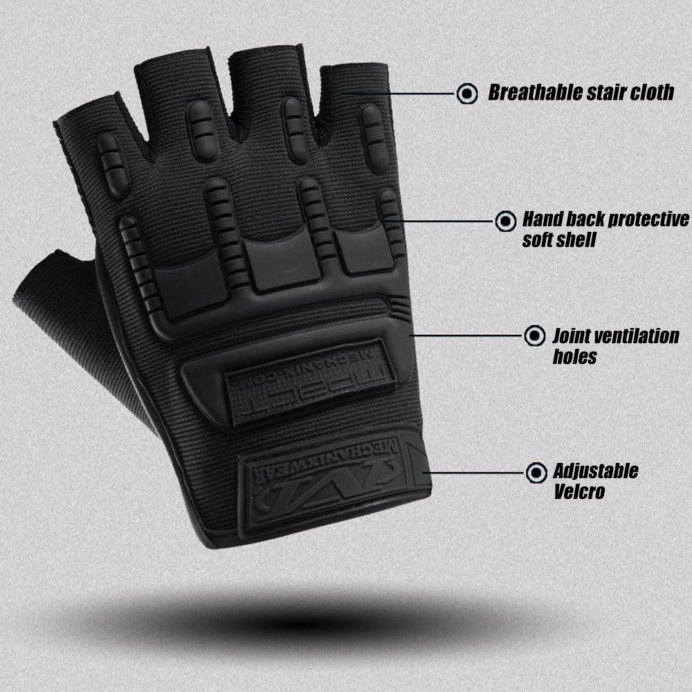 1Pair Fingerless Tactical Gloves – Half Finger Gloves For Cycling & Outdoor Sports – Breathable & Lightweight For Men & Women