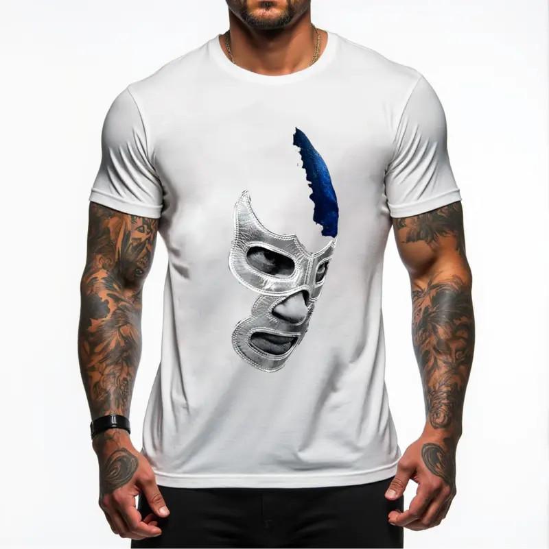 Mexican Wrestler Demon T- Lucha Libre Cotton Streetwear Graphic Tee Unisex T-Shirt S