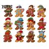 Holiday Scene Layout Accessories Gingerbread Man Wooden Pendant for Christmas Tree Decoration, Rustic Xmas Hanging Traditional Crafts Ornaments