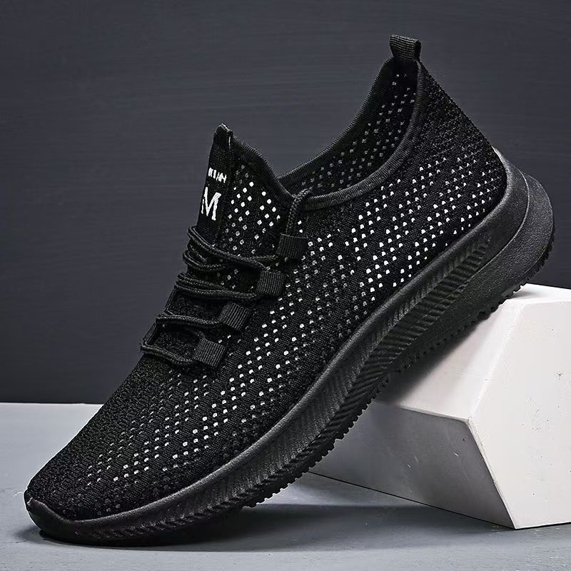 Men's shoes 2025 summer hollow breathable sandals mesh sports leisure non-slip running large mesh lazy tide shoes men
