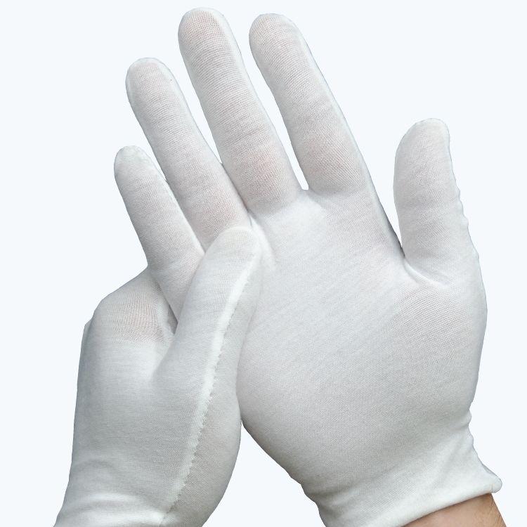 Pure Cotton Wear-Resistant Disposable White Gloves for Work and Etiquette