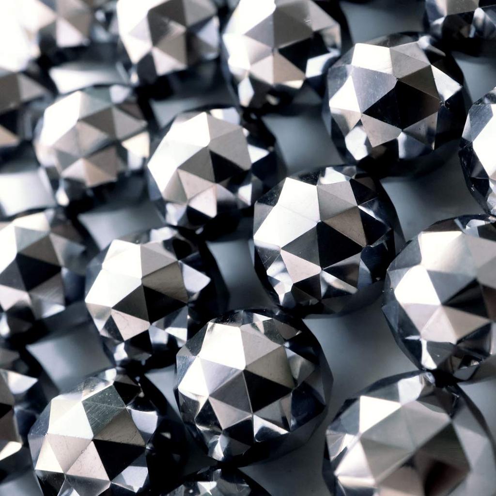 [GOLD STONE] Terahertz Ore 100-Facet Cut Beads, 40cm Long, Star Cut, Triangle Cut, Handmade Accessories, Sold In Strands, 10mm