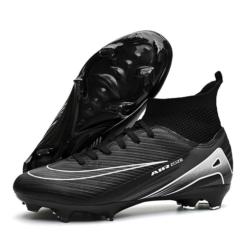 New High-Top Football Shoes Tf Broken Nails Artificial Turf Ag Nails Leather Feet Training Shoes For Men And Women