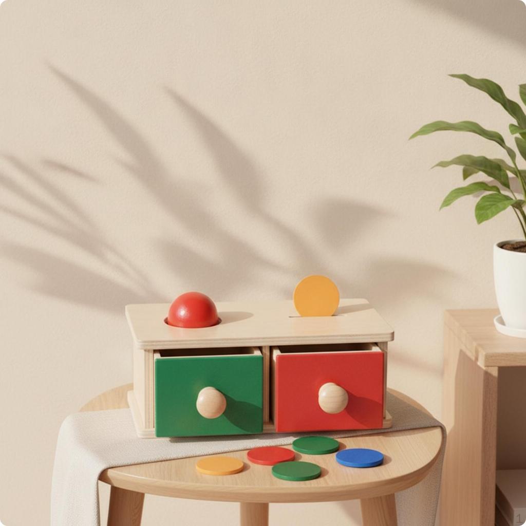 Objektpermanenz-Box Kinderzentriertes Holz-Kugel-Drop-Spielzeug Pädagogisch für Kleine