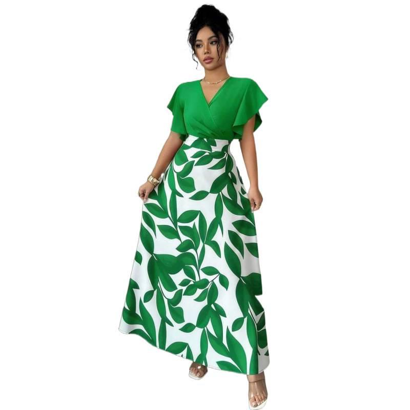 Europe, America 2026 summer new exquisite elegant design flying sleeves slim long dress women