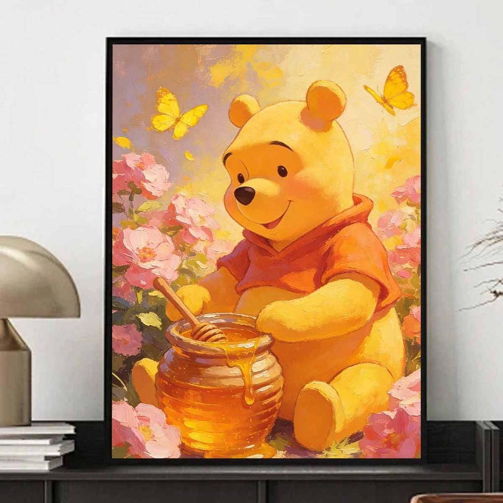 Disney Diamond Painting Art Kit Winnie The Pooh With Honey Pot Flowers Butterfly Mosaic Handmade Diy Gift Home Decor