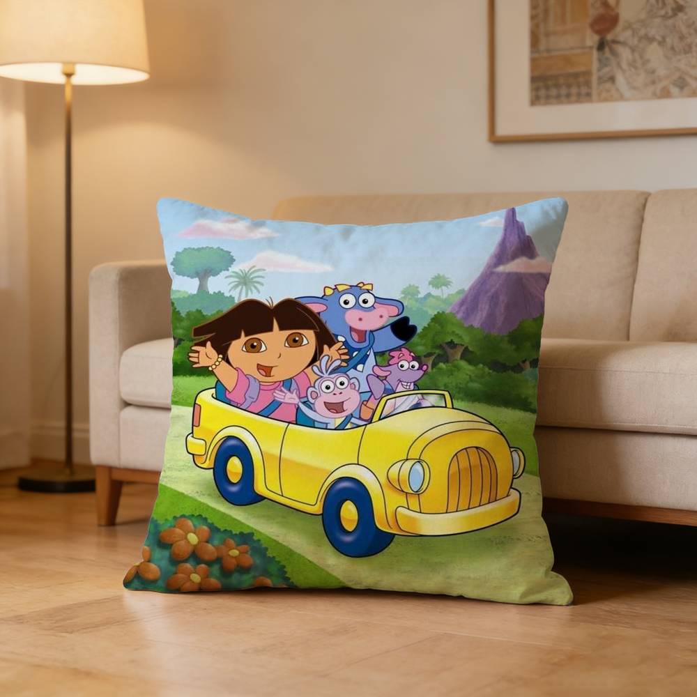 Cute D-Dora The E-Explorer Pillow Case Cushion Cover Throw Pillow Case For Car Sofa